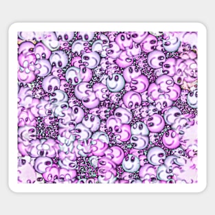 Cute pattern of tiny smileys and ghosts Sticker